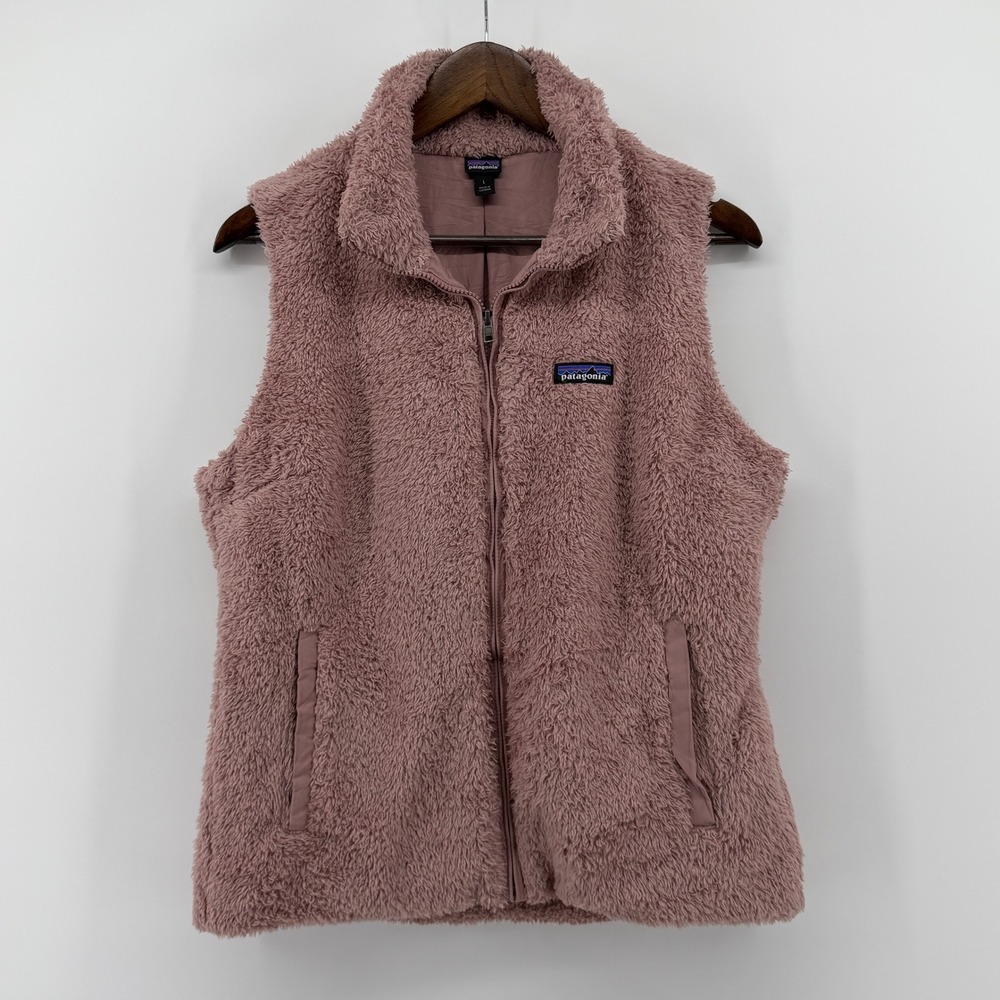 Patagonia Los Gatos Fleece Vest Dusty Rose Pink Full Zip Womens Large 25216